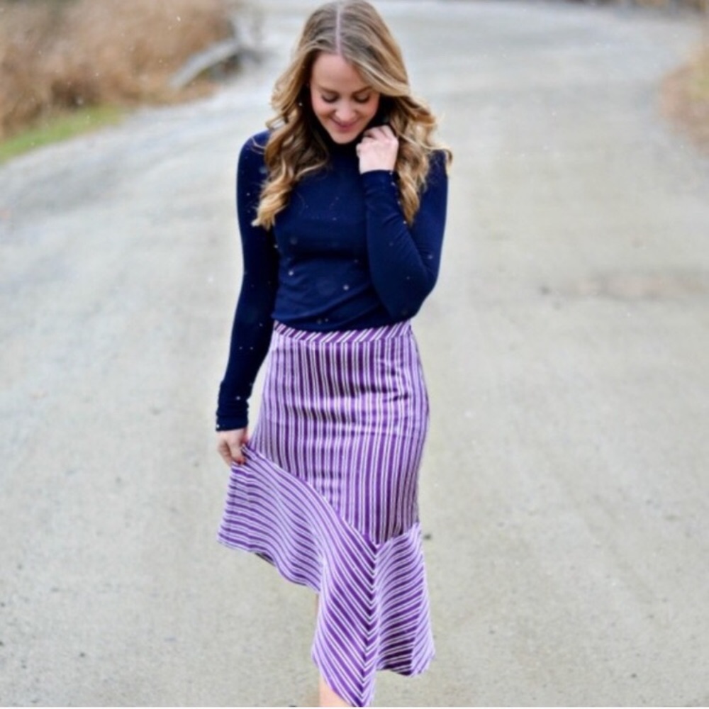 Banana republic purple asymmetrical skirt xs p00